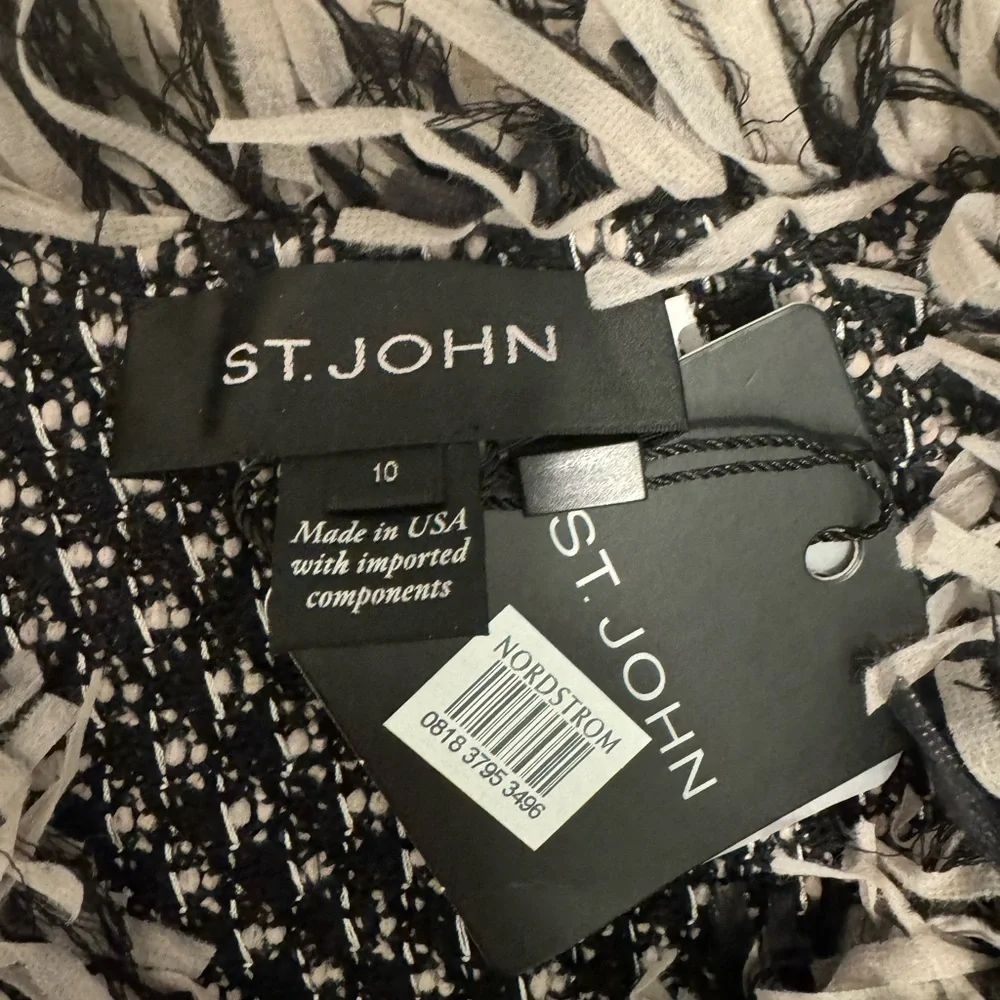 St. John- NWT Cashew and Caviar Multi Tweed Longsleeve Fringe Dinner Jacket